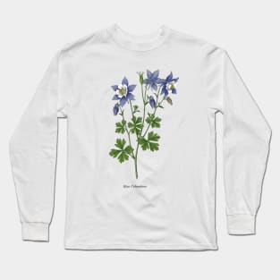 Blue Columbine Botanical Long Sleeve T-Shirt